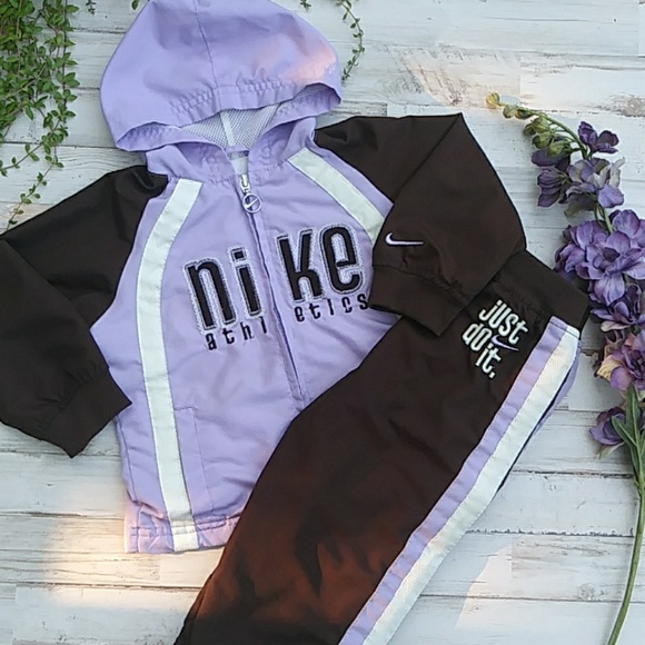 Nike Matching Sets | Purple Brown Nike Athletics Jumpsuit Sz 24 Mths | Poshmark